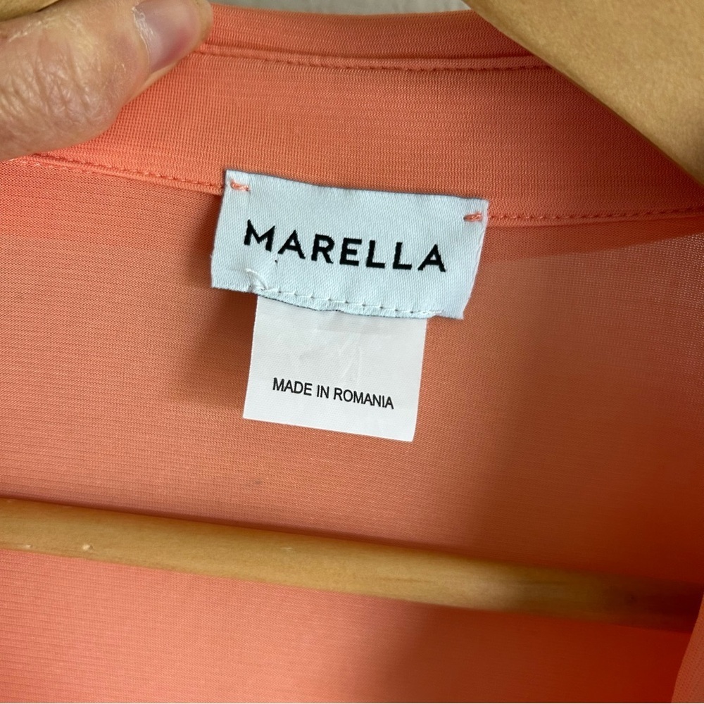 Marella Evelin Crossover Pleated Midi Dress Peach - Picture 12 of 14